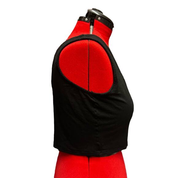 Pretty Little Thing Black Cropped Top Sz 16 - Picture 3 of 7